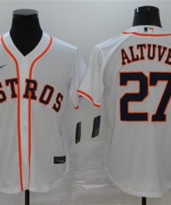 Astros 27 Jose Altuve White 2020 Nike Cool Base Jersey