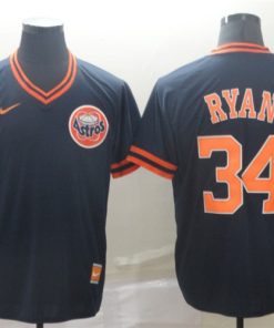 Astros 34 Nolan Ryan Navy Throwback Jersey
