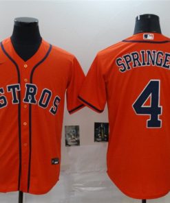Astros 4 George Springer Orange 2020 Nike Cool Base Jersey