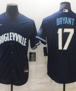 Cubs 17 Kris Bryant Navy 2021 City Connect Cool Base Jersey