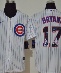 Cubs 17 Kris Bryant White Nike Cool Base Player Jersey