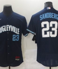 Cubs 23 Ryne Sandberg Navy 2021 City Connect Flexbase Jersey