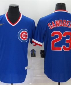 Cubs 23 Ryne Sandberg Royal Nike Throwback Jersey