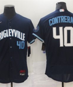 Cubs 40 Willson Contreras Navy 2021 City Connect Flexbase Jersey