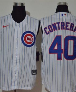 Cubs 40 Willson Contreras White Nike Cool Base Sleeveless Jersey
