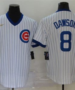 Cubs 8 Andre Dawson White Nike Cool Base Jersey