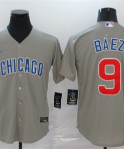 Cubs 9 Javier Baez Gray 2020 Nike Cool Base Jersey