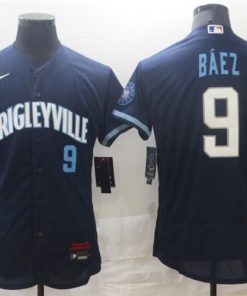 Cubs 9 Javier Baez Navy 2021 City Connect Flexbase Jersey