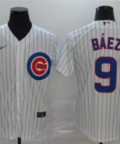 Cubs 9 Javier Baez White 2020 Nike Cool Base Jersey