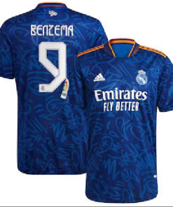 Karim Benzema Real Madrid adidas 2021 22 Away Replica Player Jersey - Blue