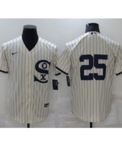 MLB White Sox 25 Andrew Vaughn 2021 Cream Field Of Dreams Cool Base Men Jersey