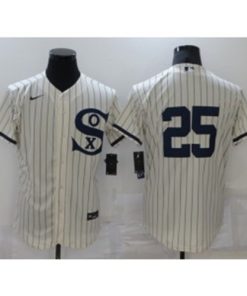 MLB White Sox 25 Andrew Vaughn 2021 Cream Field Of Dreams Flexbase Men Jersey