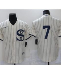 MLB White Sox 7 Tim Anderson 2021 Cream Field Of Dreams Cool Base Men Jersey