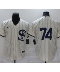 MLB White Sox 74 Eloy Jimenez 2021 Cream Field Of Dreams Cool Base Men Jersey