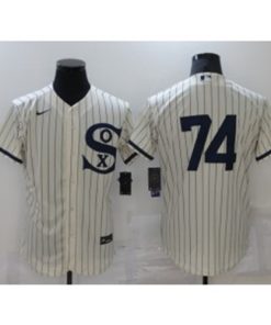 MLB White Sox 74 Eloy Jimenez 2021 Cream Field Of Dreams Flexbase Men Jersey