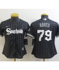 MLB White Sox Southside 79 Jose Abreu Black 2021 City Connect Cool Base Women Jersey