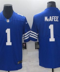 Men's Indianapolis Colts #1 Pat Mcafee Blue Stitched Football Jersey