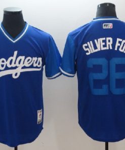 Men's Los Angeles Dodgers #26 Chase Utley  Silver Fox  Majestic Royal Players Weekend Stitched Jersey