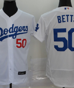Men's Los Angeles Dodgers #50 Mookie Betts White Flex Base Stitched MLB Jersey