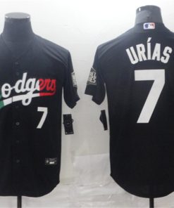 Men's Los Angeles Dodgers #7 Julio Urias Black Flex Base Stitched Baseball Jersey