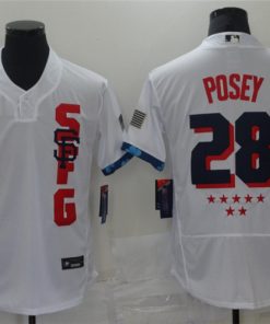 Men's San Francisco Giants #28 Buster Posey 2021 White All-Star Flex Base Stitched Baseball Jersey