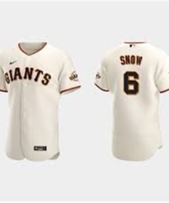 Men's San Francisco Giants 6 J.t. Snow Cream Home Flex Base Jersey