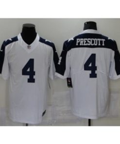 Nike Cowboys 4 Dak Prescott White Throwback Vapor Untouchable Limited Jersey
