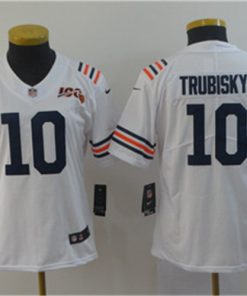 Bears 10 Mitchell Trubisky White Women 2019 100th Season Alternate Classic Vapor Untouchable Limited Jersey