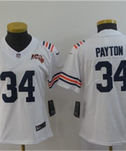 Bears 34 Walter Payton White Women 2019 100th Season Alternate Classic Retired Vapor Untouchable Limited Jersey