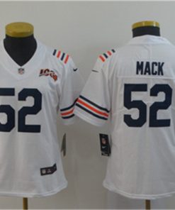 Bears 52 Khalil Mack White Women 2019 100th Season Alternate Classic Vapor Untouchable Limited Jersey