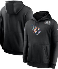 Men's Arizona Cardinals 2020 Black Crucial Catch Sideline Performance Pullover NFL Hoodie