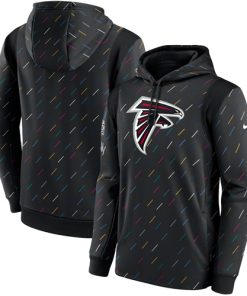 Men's Atlanta Falcons Nike Charcoal 2021 NFL Crucial Catch Therma Pullover Hoodie
