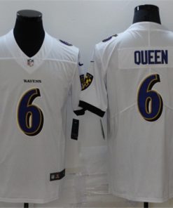 Men's Baltimore Ravens #6 Patrick Queen White Vapor Untouchable Limited Stitched Jersey