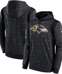 Men's Baltimore Ravens Nike Charcoal 2021 NFL Crucial Catch Therma Pullover Hoodie