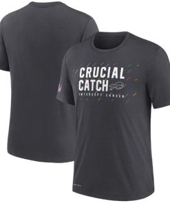 Men's Buffalo Bills Charcoal 2021 Crucial Catch Performance T-Shirt