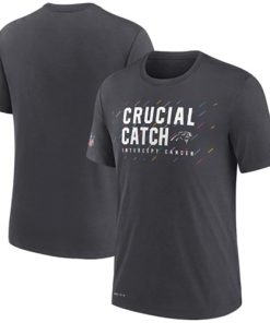 Men's Carolina Panthers Charcoal 2021 Crucial Catch Performance T-Shirt