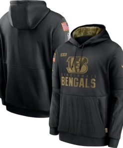 Men's Cincinnati Bengals Nike Black 2020 Salute To Service Sideline Performance Pullover Hoodie