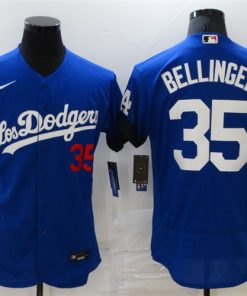 Men's Los Angeles Dodgers #35 Cody Bellinger 2021 Royal City Connect Felex Base Stitched Jersey