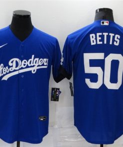 Men's Los Angeles Dodgers #50 Mookie Betts 2021 Royal City Connect Cool Base Stitched Baseball Jersey
