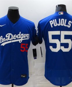 Men's Los Angeles Dodgers #55 Albert Pujols 2021 Royal City Connect Flex Base Stitched Jersey