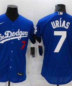 Men's Los Angeles Dodgers #7 Julio Urias 2021 Royal City Connect Flex Base Stitched Jersey