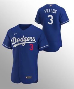 Men's Los Angeles Dodgers Chris Taylor #3 Flex Base Blue Jersey