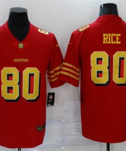 Men's San Francisco 49ers #80 Jerry Rice Red Gold Vapor Untouchable Limited Stitched Jersey