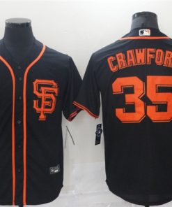 Men's San Francisco Giants Black #35 Brandon Crawford Cool Base Stitched MLB Jersey
