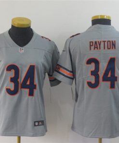 Nike Bears 34 Walter Payton Gray Women Inverted Legend Limited Jersey
