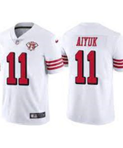 San Francisco 49ers #11 Brandon Aiyuk White 75th Anniversary Stitched Jersey