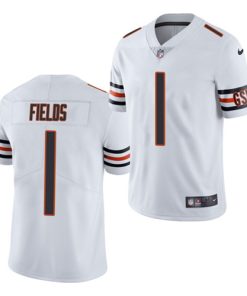 Women's Chicago Bears #1 Justin Fields 2021 NFL Draft White Vapor Untouchable Limited Stitched NFL Jersey