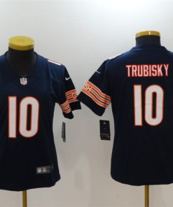 Women's Chicago Bears #10 Mitchell Trubisky Navy Blue Vapor Untouchable Jersey