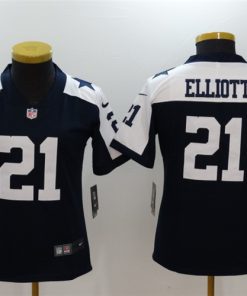 Women's Dallas Cowboys #21 Ezekiel Elliott Navy Blue Vapor Untouchable Limited Stitched NFL Jersey