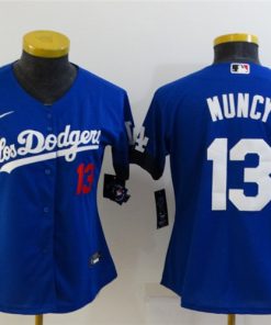 Women Los Angeles Dodgers #13 Max Muncy 2021 Royal City Connect Stitched Jersey